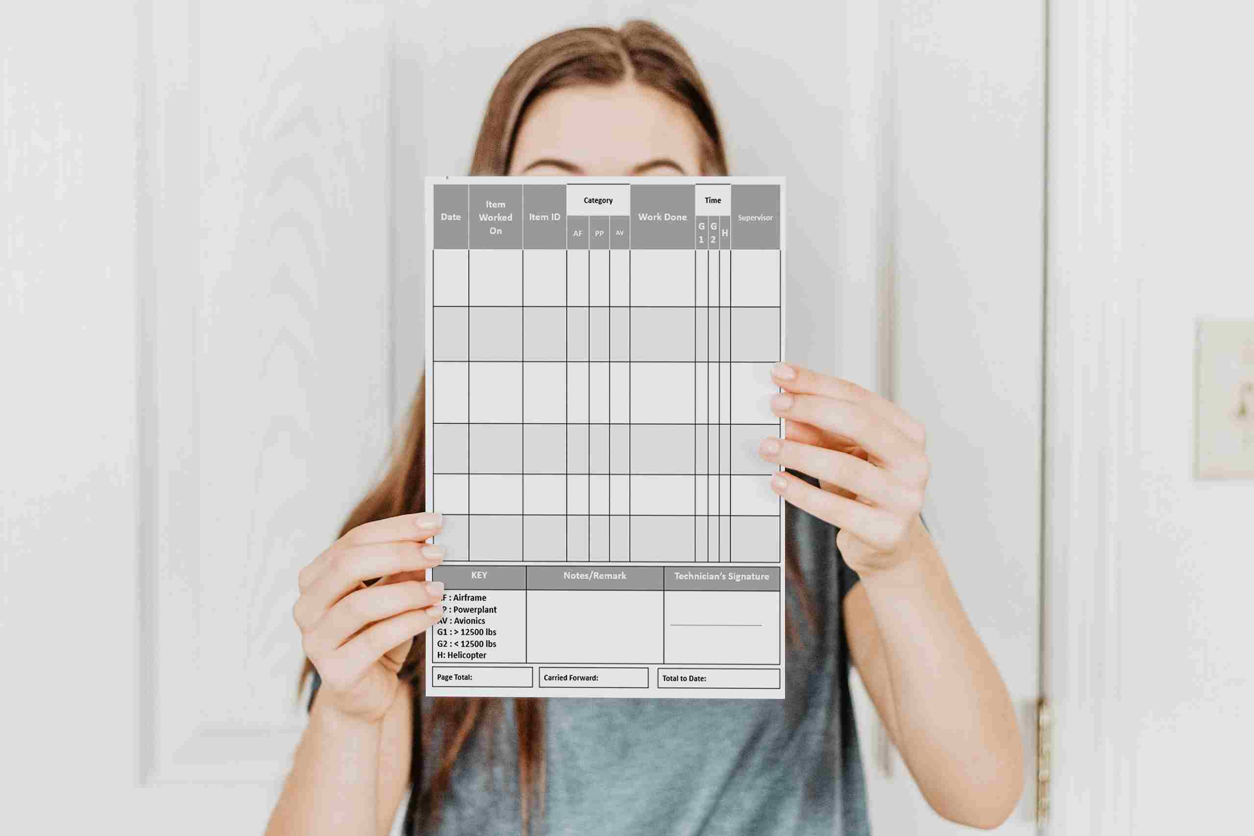 Printable AMT Aircraft Mechanic Logbook Template in PDF | PowerPoint